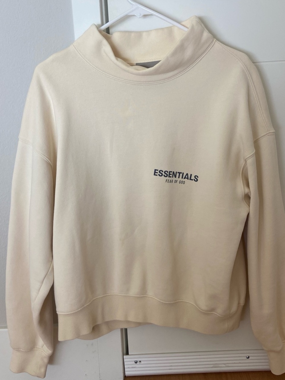 Essentials Cream Mock Neck Sweatshirt